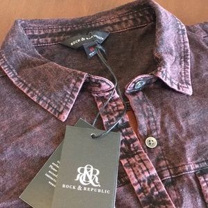 Rock & Republic pink acid wash shirt